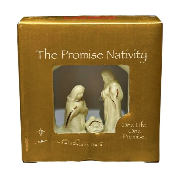 The Holy Family Nativity Scene Porcelain Bisque 4 Inch Christmas Promise w Box - Picture 2 of 10